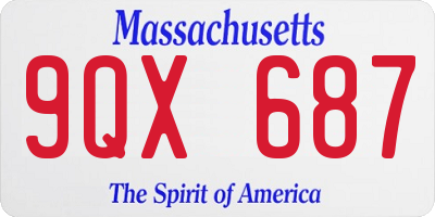 MA license plate 9QX687