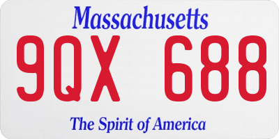 MA license plate 9QX688