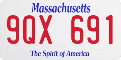 MA license plate 9QX691