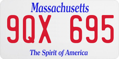 MA license plate 9QX695