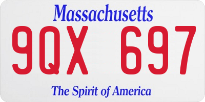 MA license plate 9QX697