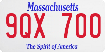 MA license plate 9QX700