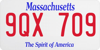MA license plate 9QX709