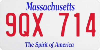 MA license plate 9QX714