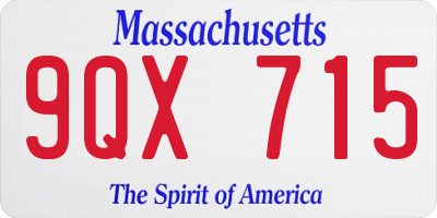 MA license plate 9QX715
