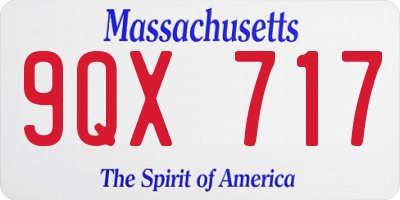 MA license plate 9QX717