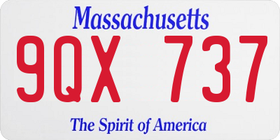 MA license plate 9QX737