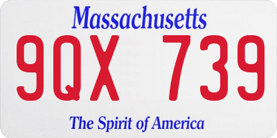 MA license plate 9QX739
