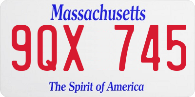 MA license plate 9QX745