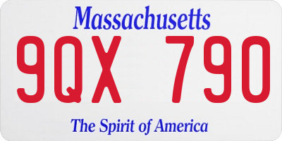 MA license plate 9QX790