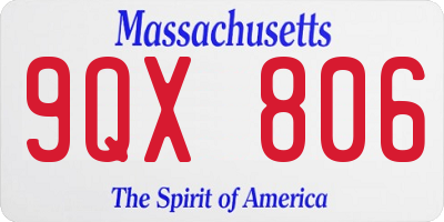 MA license plate 9QX806