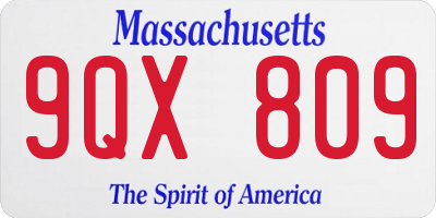 MA license plate 9QX809