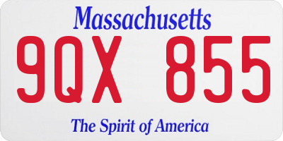 MA license plate 9QX855