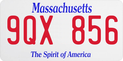MA license plate 9QX856