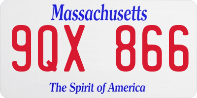 MA license plate 9QX866