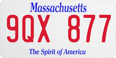 MA license plate 9QX877