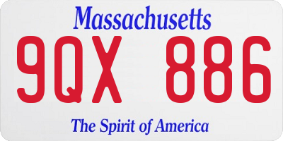 MA license plate 9QX886