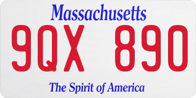 MA license plate 9QX890