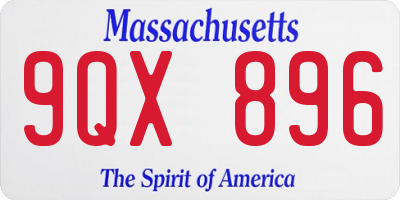 MA license plate 9QX896
