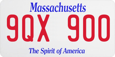 MA license plate 9QX900