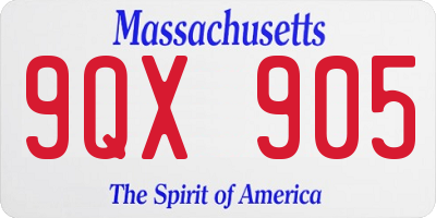 MA license plate 9QX905