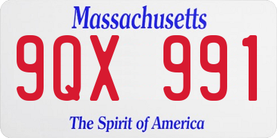 MA license plate 9QX991