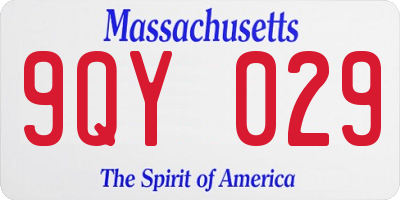 MA license plate 9QY029