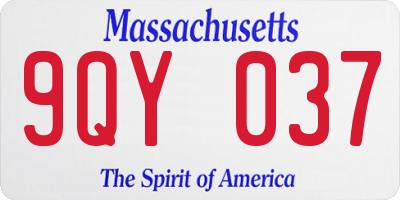 MA license plate 9QY037