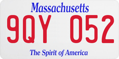 MA license plate 9QY052