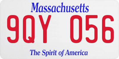 MA license plate 9QY056