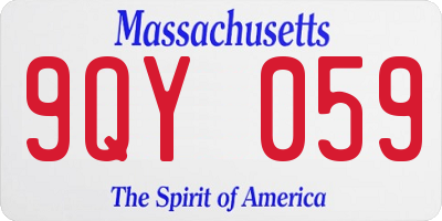 MA license plate 9QY059
