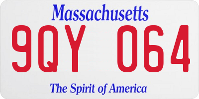 MA license plate 9QY064