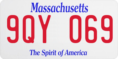 MA license plate 9QY069