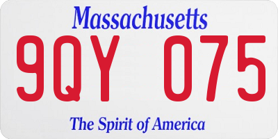MA license plate 9QY075