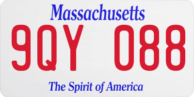 MA license plate 9QY088