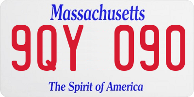 MA license plate 9QY090