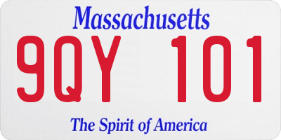 MA license plate 9QY101