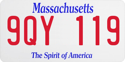 MA license plate 9QY119