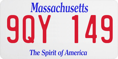 MA license plate 9QY149