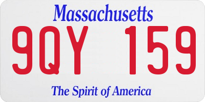 MA license plate 9QY159