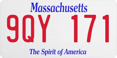 MA license plate 9QY171