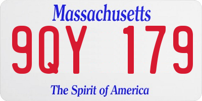 MA license plate 9QY179