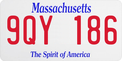 MA license plate 9QY186