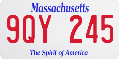 MA license plate 9QY245