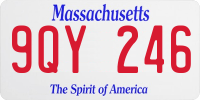 MA license plate 9QY246