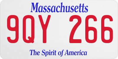 MA license plate 9QY266