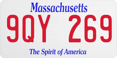 MA license plate 9QY269