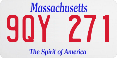 MA license plate 9QY271