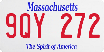 MA license plate 9QY272