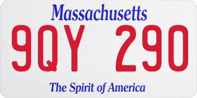 MA license plate 9QY290